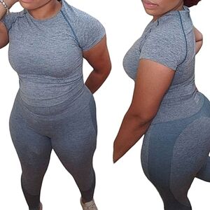 💎Victoria Secrets PINK Blue Seamless Legging 2 PC Set💎